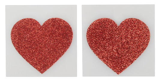 Cottelli Nippelsticker in Herzform mit Glitzer