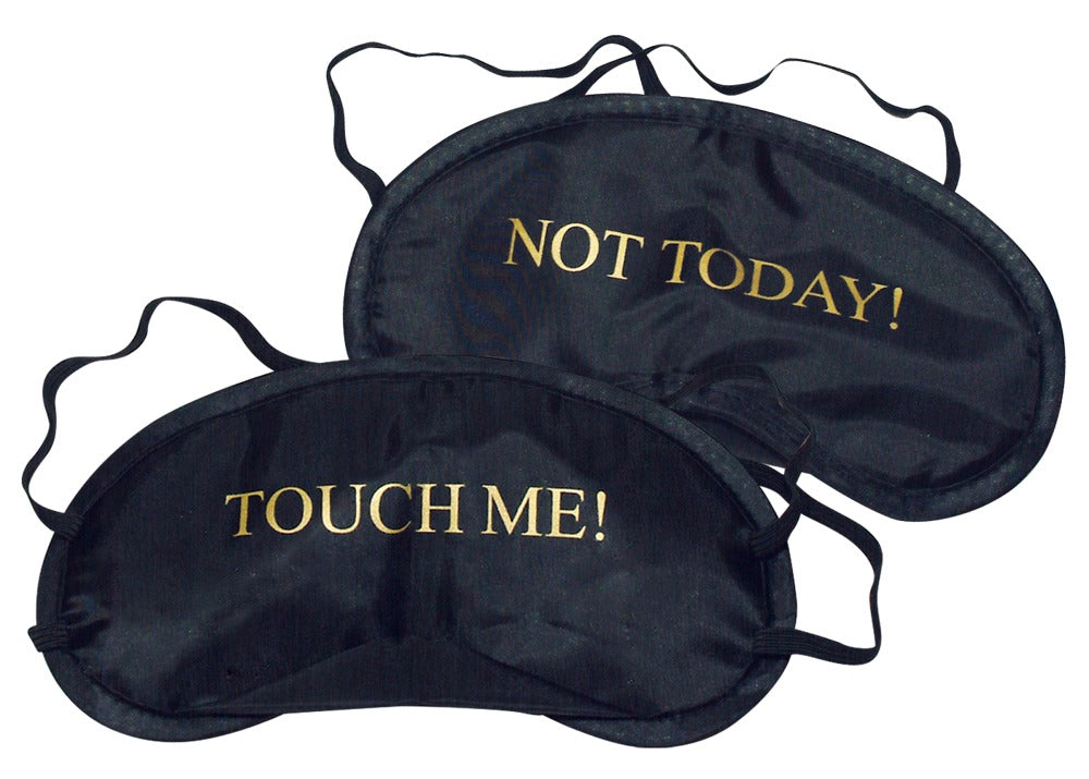 Satin-Augenmaske mit Print TOUCH ME und NOT TODAY