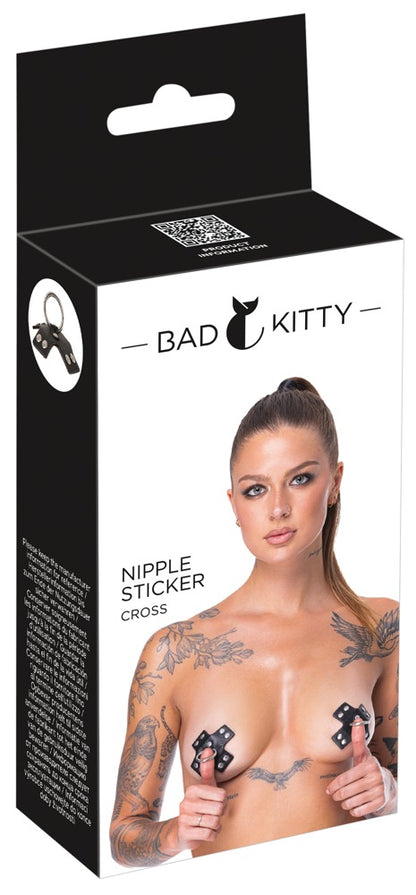 Bad Kitty Nipple-Sticker Kreuz mit Ring – Brustschmuck zum Aufkleben