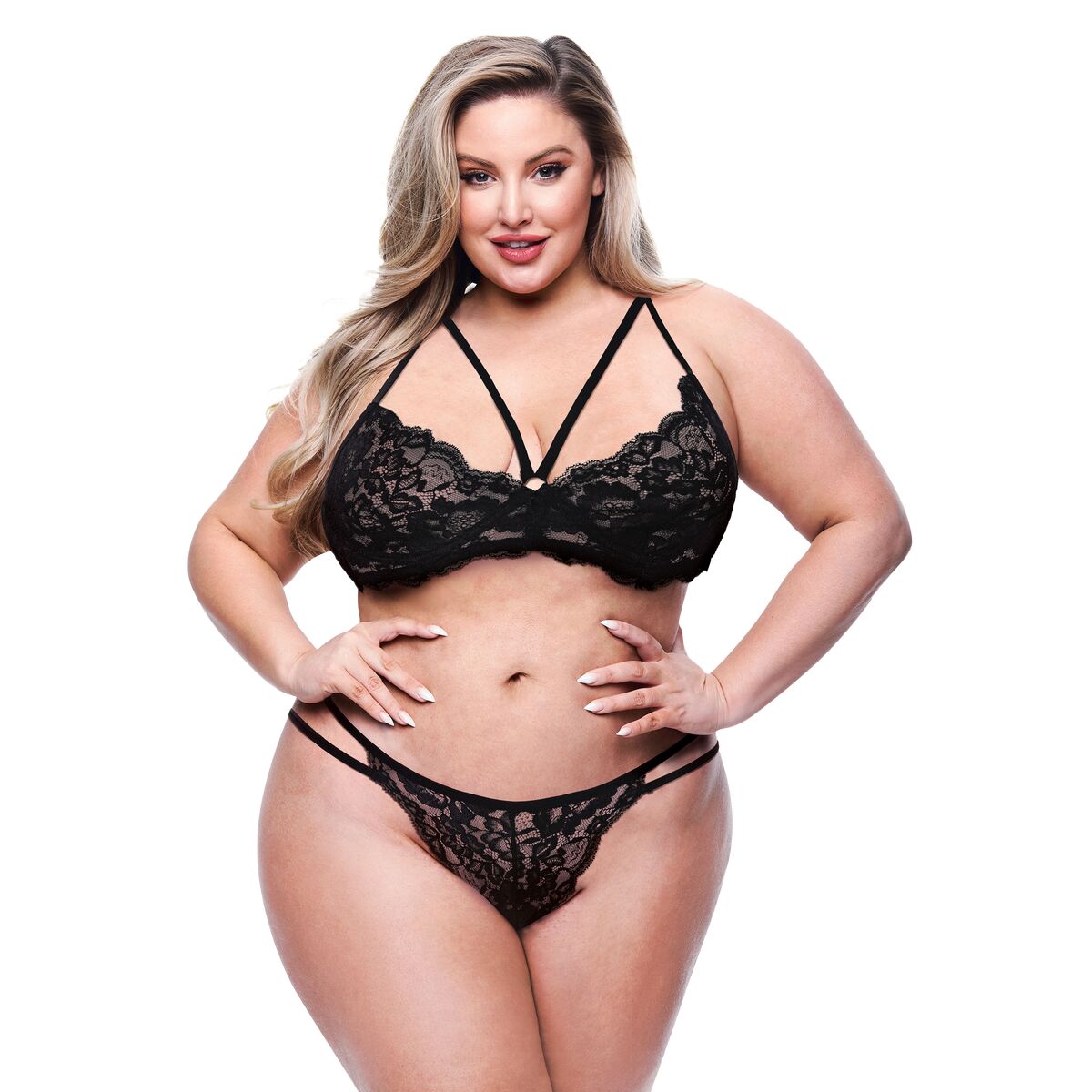 Unterwäsche-Set Baci Lingerie Schwarz (Queen size)