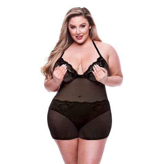 Unterwäsche-Set Baci Lingerie Schwarz (Queen size)
