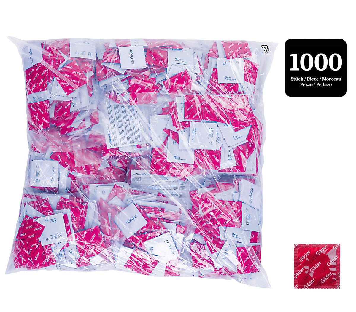 LustGlider Kondome rot mit Erdbeeraroma 100er