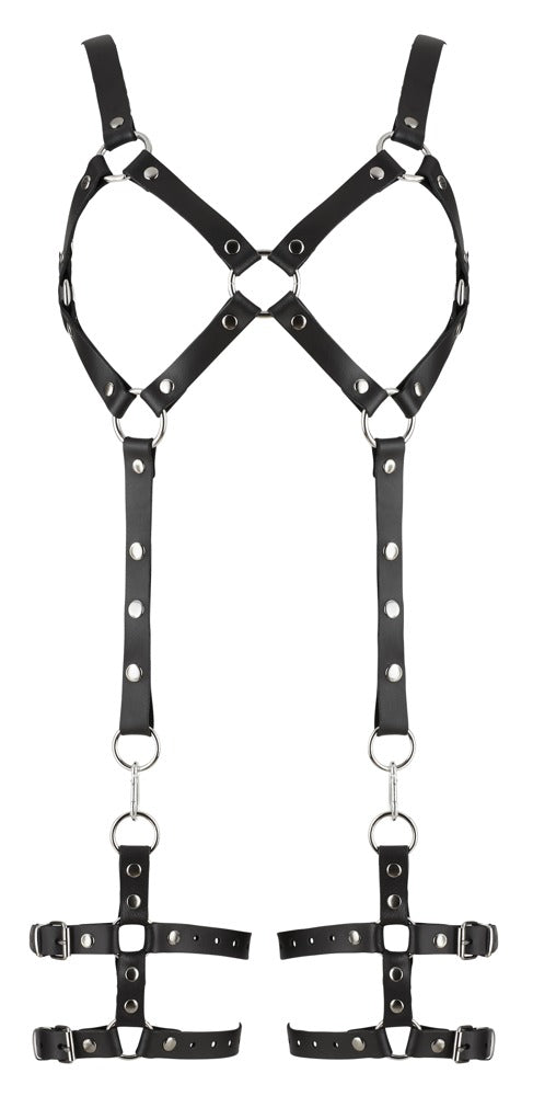 ZADO Leder-Harness mit Oberschenkelfesseln