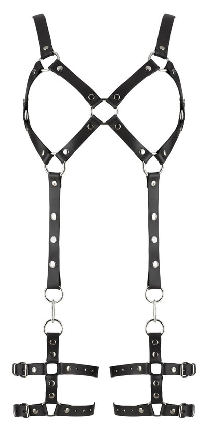 ZADO Leder-Harness mit Oberschenkelfesseln