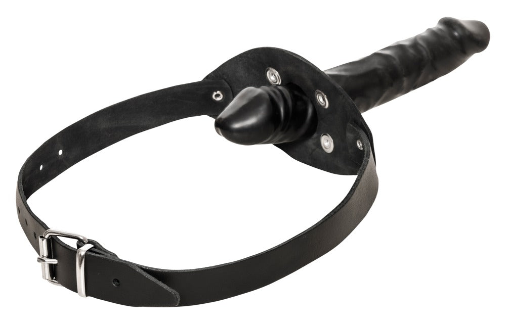 ZADO Leder-Mundknebel mit Knebel-Dildo