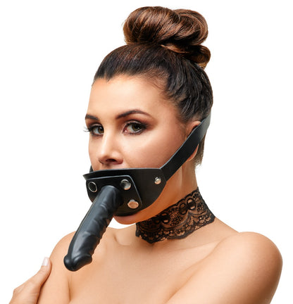 ZADO Leder-Mundknebel mit Knebel-Dildo