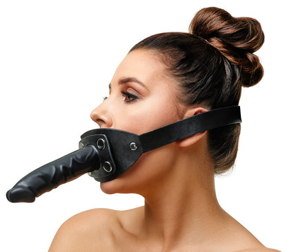 ZADO Leder-Mundknebel mit Knebel-Dildo