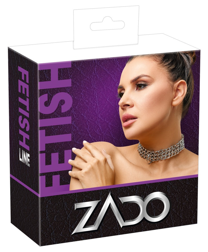 ZADO Leder-Halsfessel mit Gliederketten