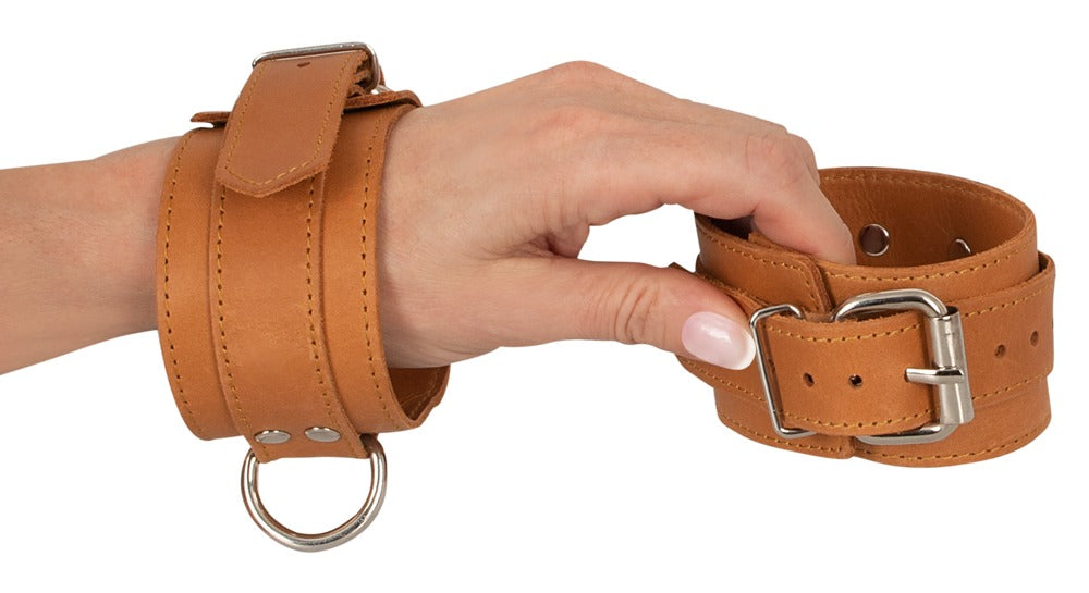 ZADO Leder-Handfesseln im Naturlook