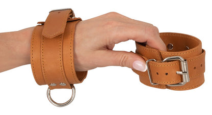 ZADO Leder-Handfesseln im Naturlook