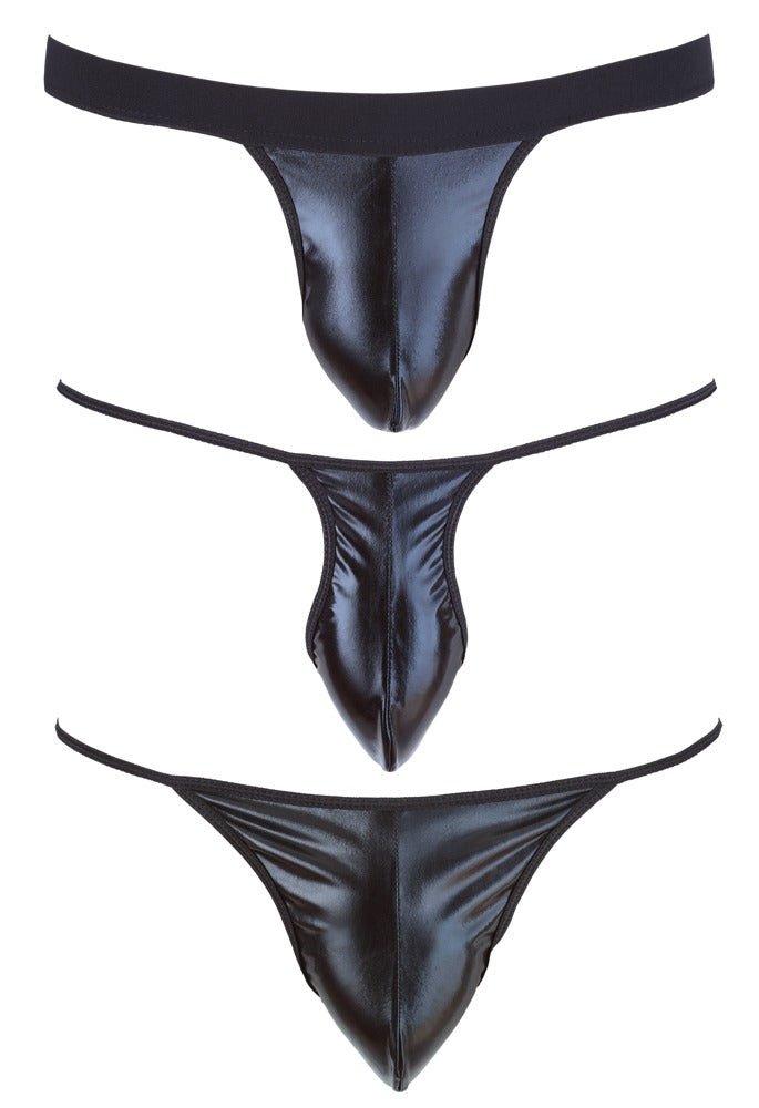 SVENJOYMENT Herren-Strings und -Jocks im Wetlook, 3er-Set