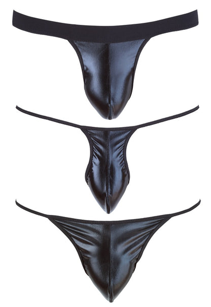 SVENJOYMENT Herren-Strings und -Jocks im Wetlook, 3er-Set