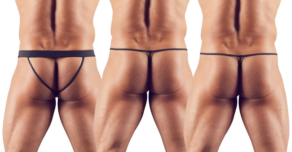 SVENJOYMENT Herren-Strings und -Jocks im Wetlook, 3er-Set