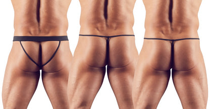 SVENJOYMENT Herren-Strings und -Jocks im Wetlook, 3er-Set