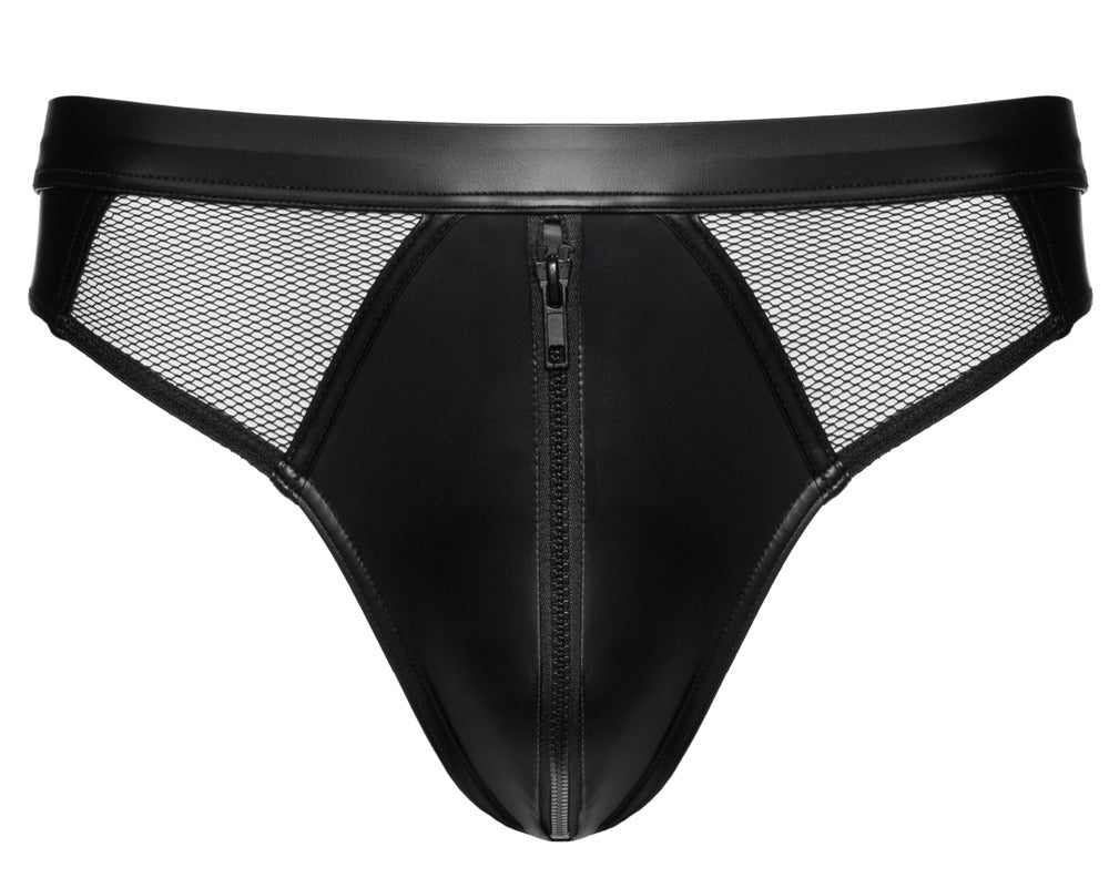 SVENJOYMENT Herren-Wetlook-Slip mit Netz und Zip