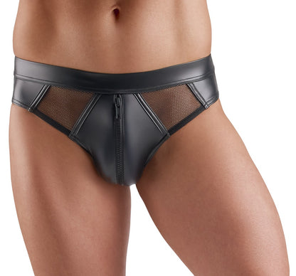 SVENJOYMENT Herren-Wetlook-Slip mit Netz und Zip