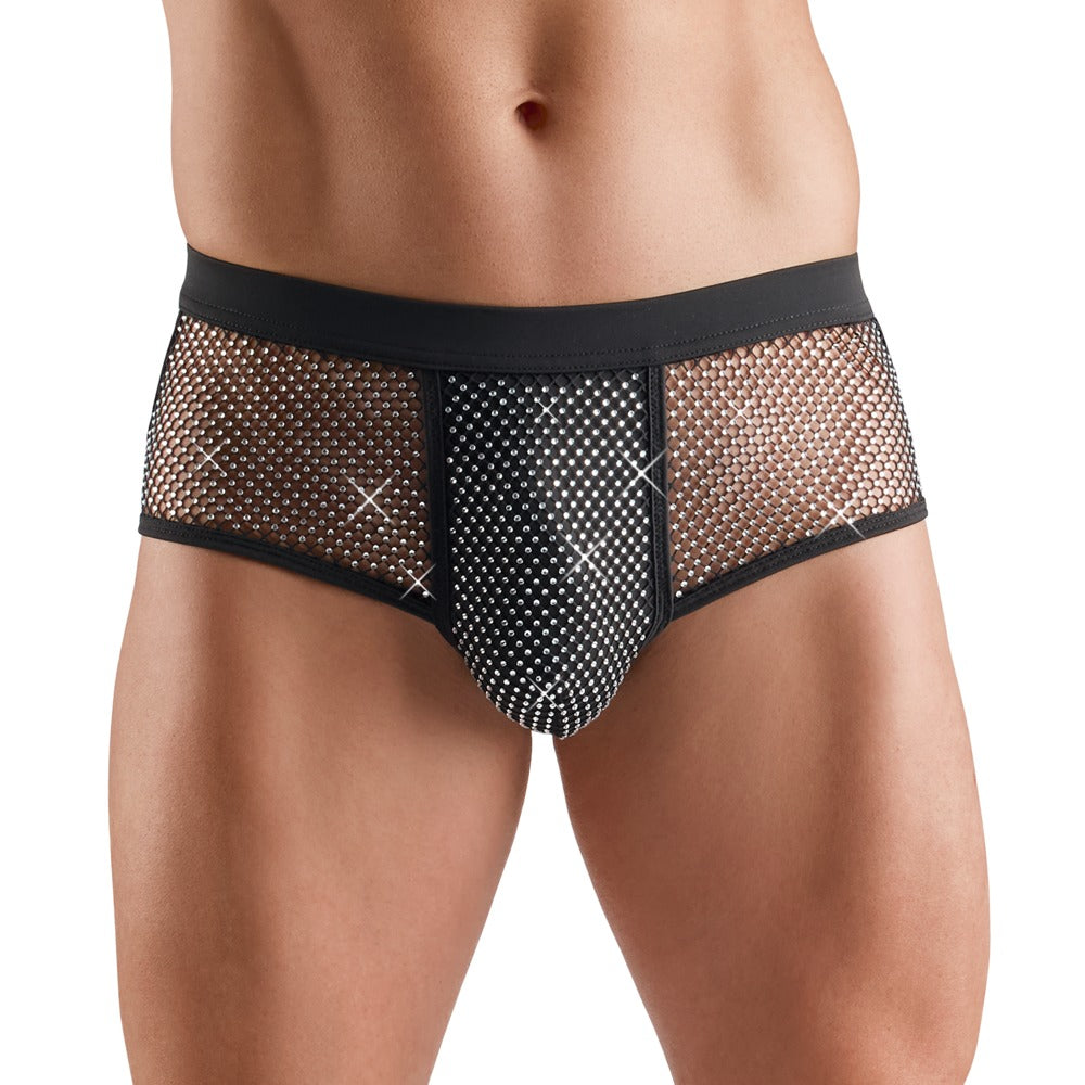 SVENJOYMENT Herren-Slip mit Glitzersteinen und Netz