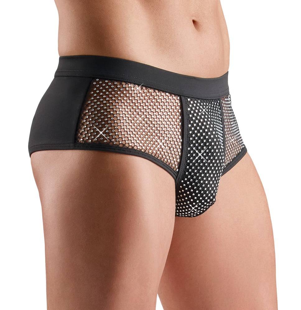 SVENJOYMENT Herren-Slip mit Glitzersteinen und Netz