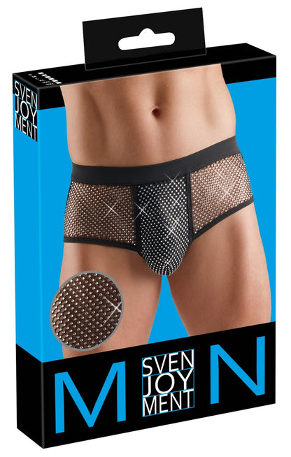 SVENJOYMENT Herren-Slip mit Glitzersteinen und Netz