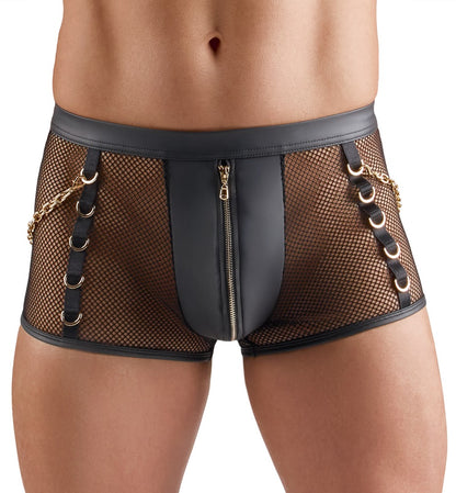 SVENJOYMENT Herren-Netz-Pants mit Wetlook und Ringen