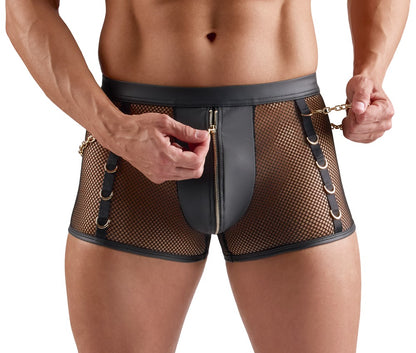 SVENJOYMENT Herren-Netz-Pants mit Wetlook und Ringen