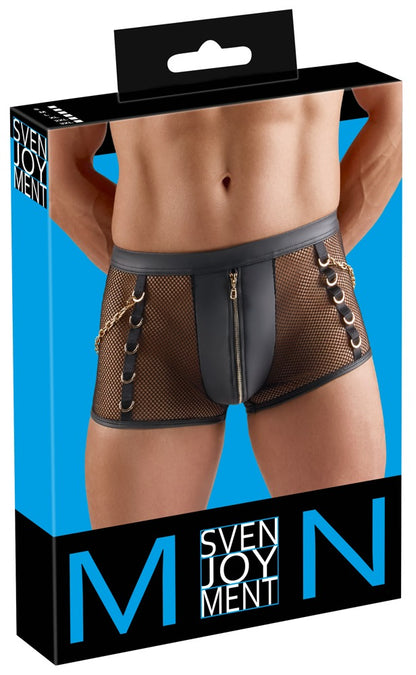 SVENJOYMENT Herren-Netz-Pants mit Wetlook und Ringen