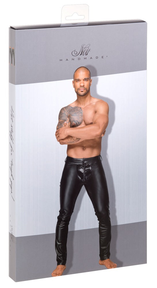 NOIR Herren-Hose mit Lack-Details