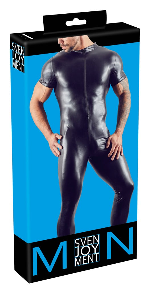 SVENJOYMENT Herren-Wetlook-Overall mit Zip