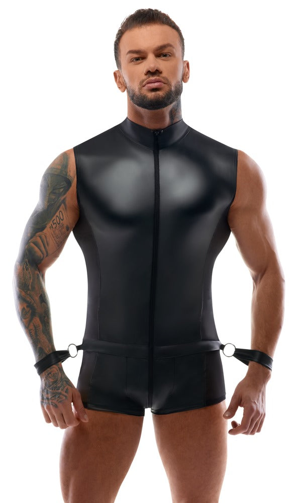 SVENJOYMENT Herren-Overall mit Netz und Soft-Handfesseln