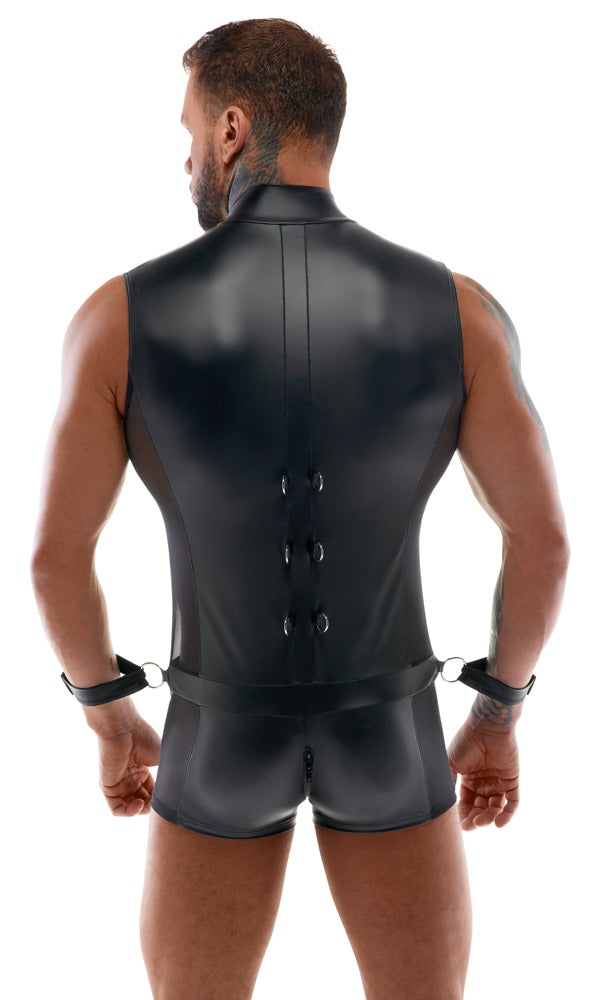 SVENJOYMENT Herren-Overall mit Netz und Soft-Handfesseln