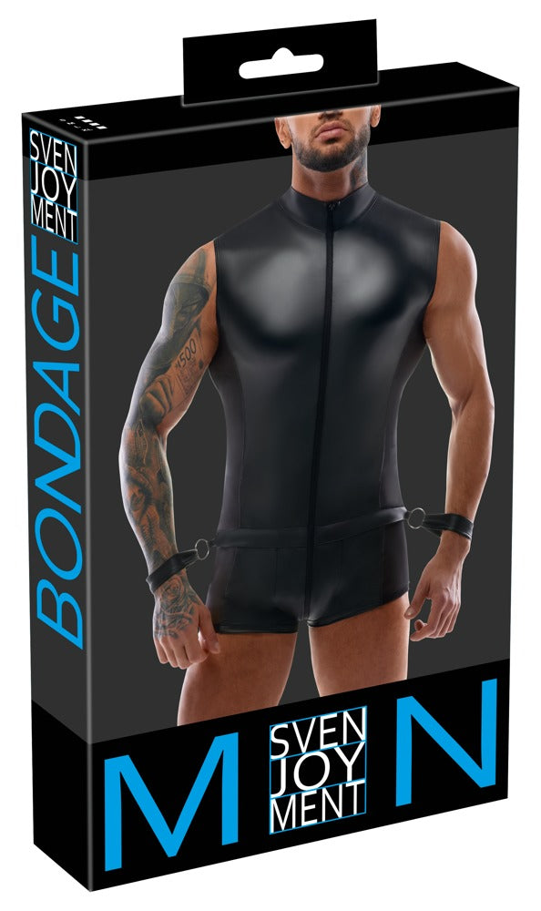 SVENJOYMENT Herren-Overall mit Netz und Soft-Handfesseln