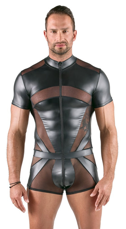 SVENJOYMENT Herren-Kurzoverall mit Stehkragen