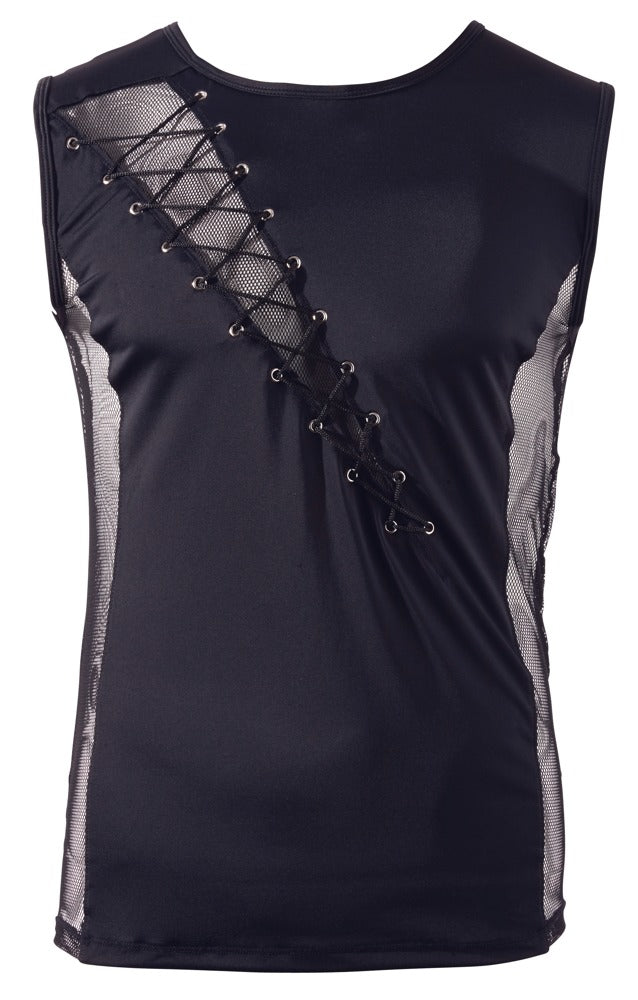 SVENJOYMENT Herren-Shirt mit Fishnet und D-Ringen