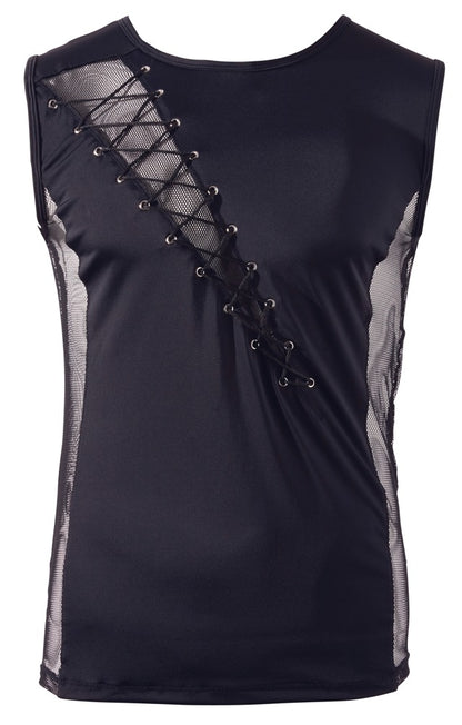 SVENJOYMENT Herren-Shirt mit Fishnet und D-Ringen