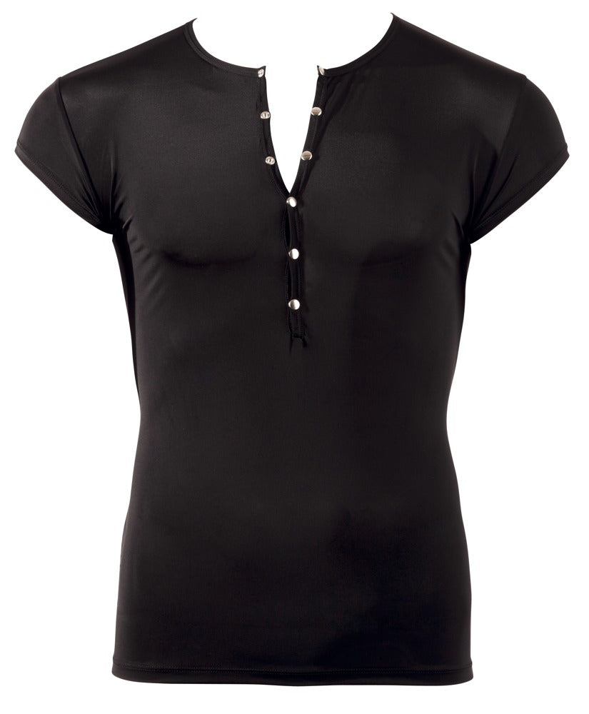 SVENJOYMENT Herren-Shirt transparent mit Druckknopfleiste