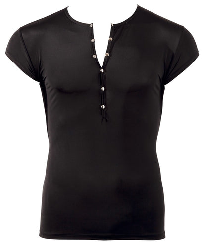 SVENJOYMENT Herren-Shirt transparent mit Druckknopfleiste