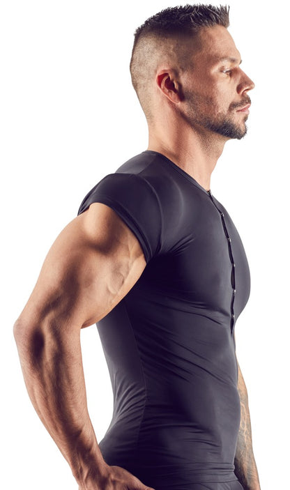 SVENJOYMENT Herren-Shirt transparent mit Druckknopfleiste