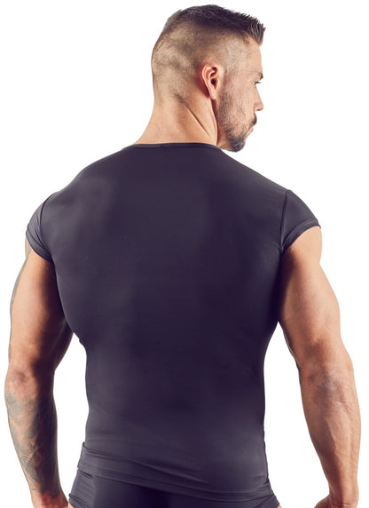 SVENJOYMENT Herren-Shirt transparent mit Druckknopfleiste
