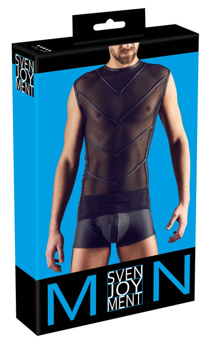 SVENJOYMENT Herren-Shirt mit aufgesteppten Streifen