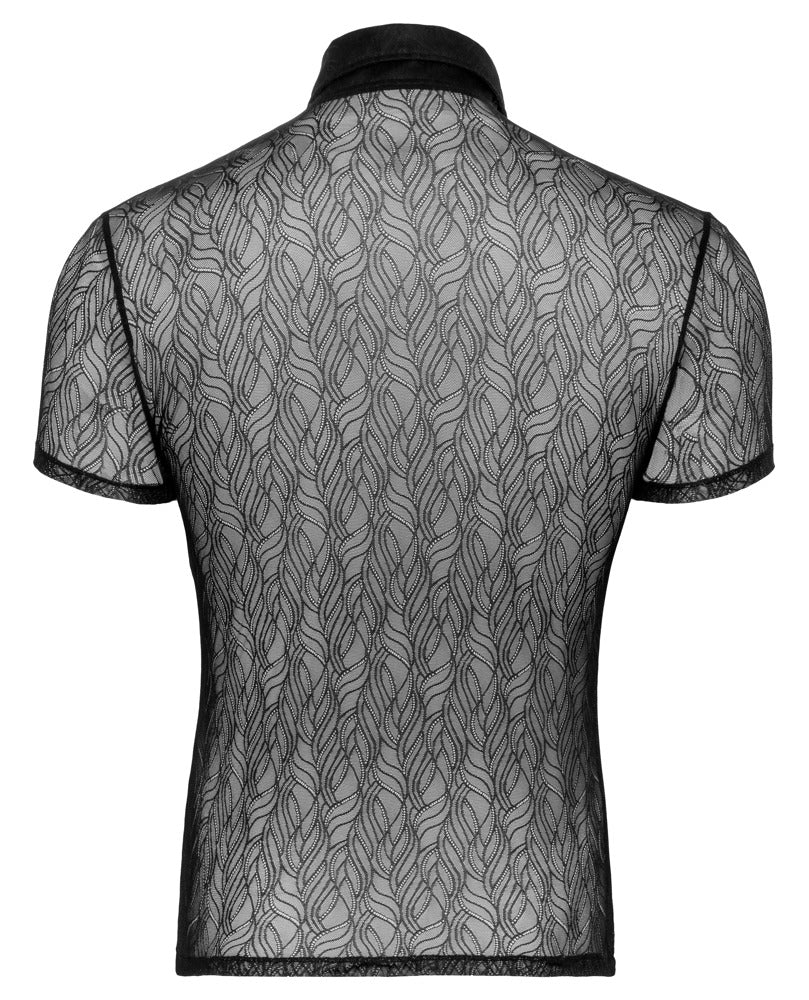SVENJOYMENT Herren-Hemd aus Spitze, transparent