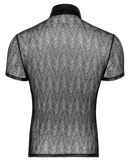 SVENJOYMENT Herren-Hemd aus Spitze, transparent