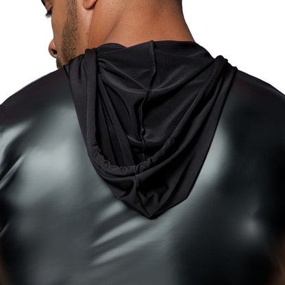 NOIR Herren-Kapuzenshirt im Powerwetlook