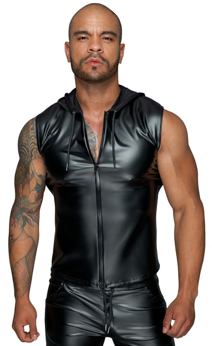 NOIR Herren-Kapuzenshirt im Powerwetlook