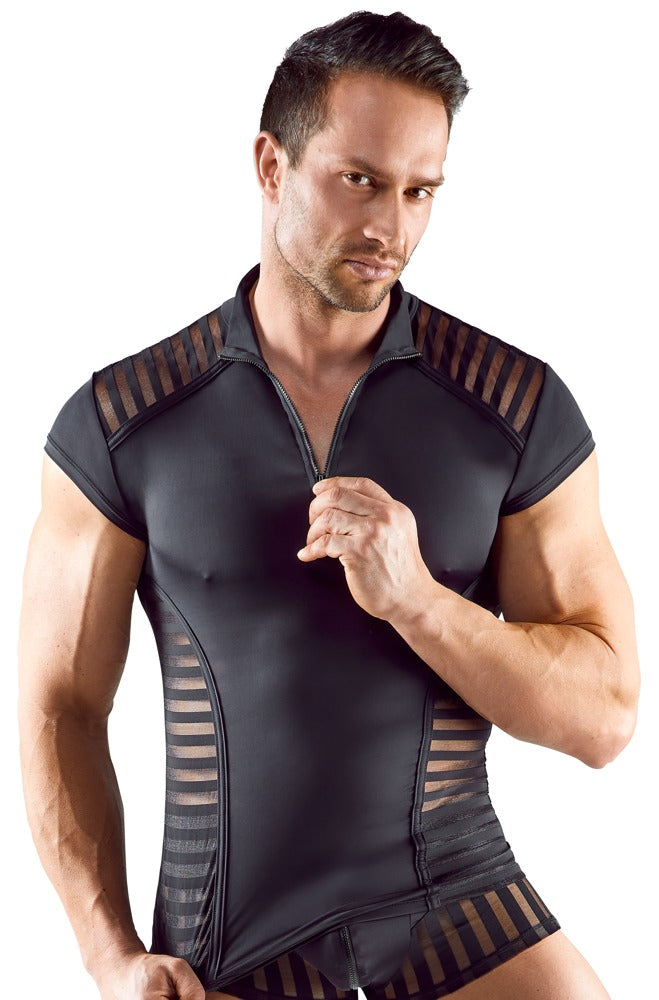 SVENJOYMENT Herren-Shirt mit Stehkragen und Zip
