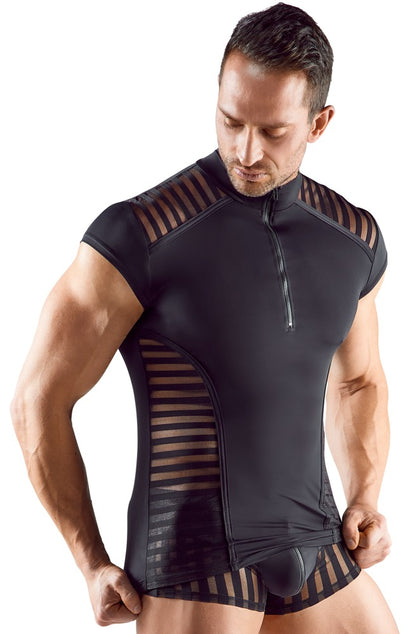 SVENJOYMENT Herren-Shirt mit Stehkragen und Zip