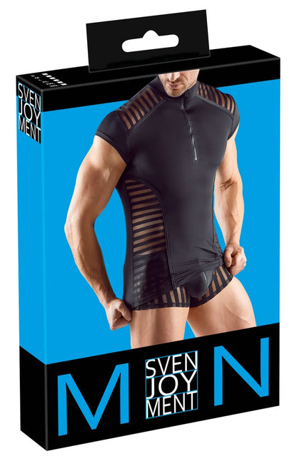 SVENJOYMENT Herren-Shirt mit Stehkragen und Zip