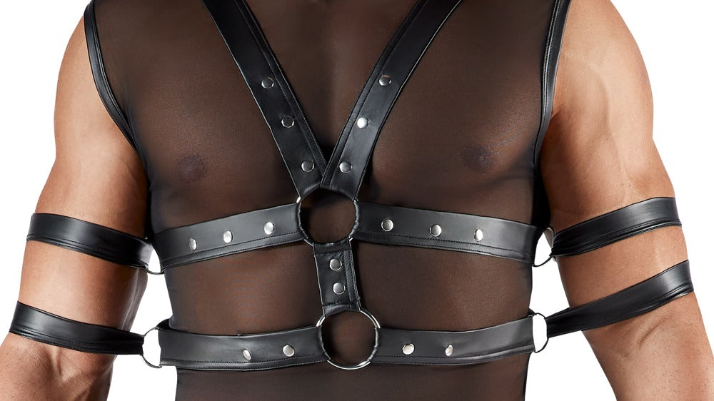 SVENJOYMENT Herren-Shirt-und-Harness-Set mit 4 Fesseln
