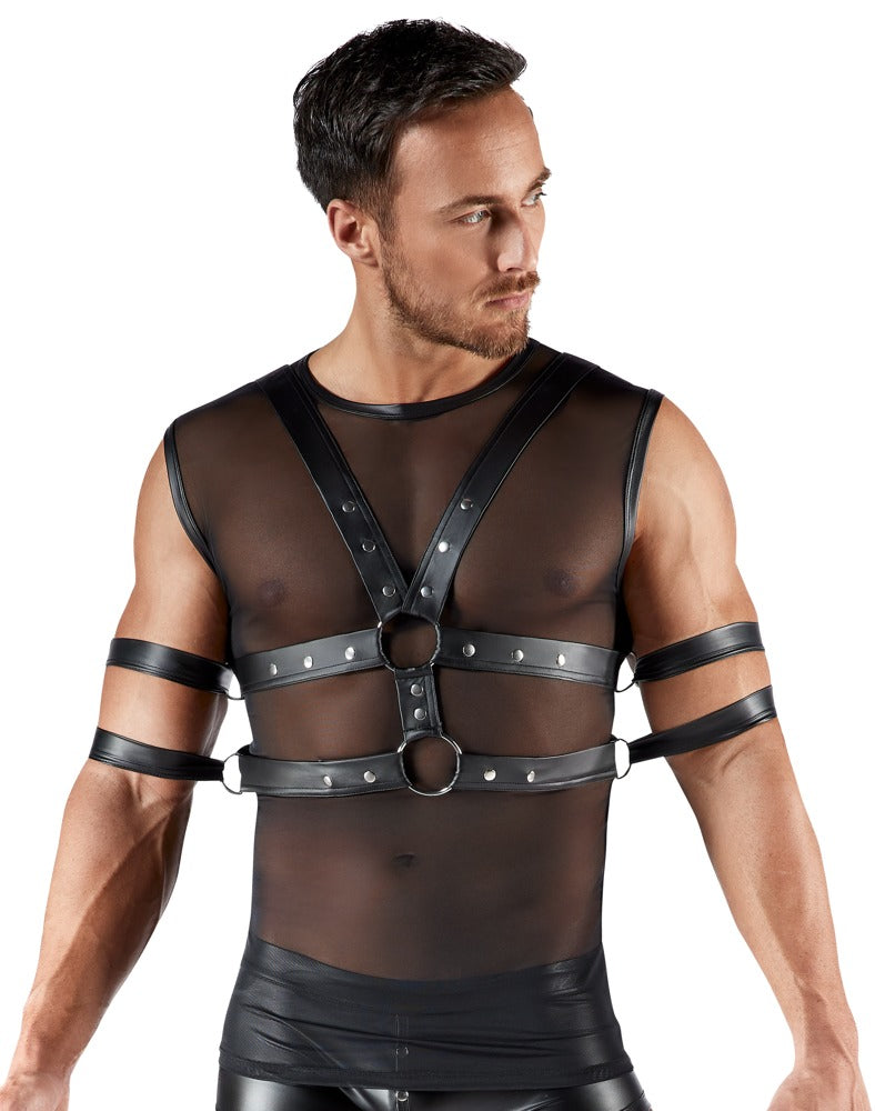 SVENJOYMENT Herren-Shirt-und-Harness-Set mit 4 Fesseln