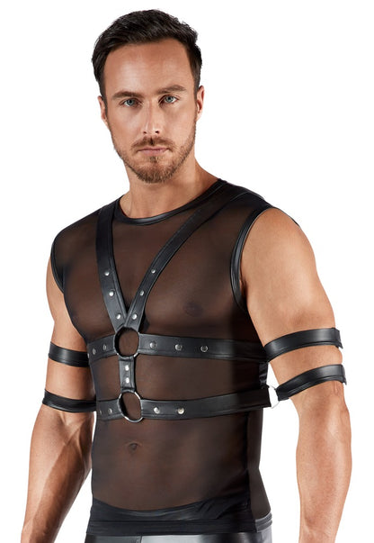 SVENJOYMENT Herren-Shirt-und-Harness-Set mit 4 Fesseln