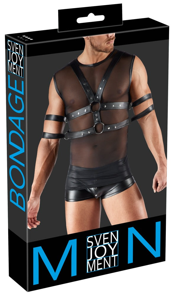 SVENJOYMENT Herren-Shirt-und-Harness-Set mit 4 Fesseln